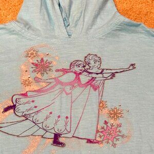Disney-Jumping Beans - Girls Frozen Elsa Anna Long Sleeve Hooded Shirt - Size 4